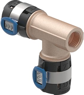Geberit - FlowFit Fitting met 3 aansluitingen T-Stuk Brons 32Xd32X1/2"