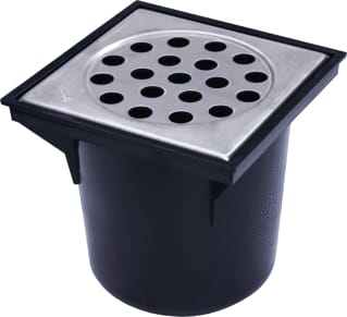 Van den Berg - ZERO Vloerput met 1 aansluiting abs/rvs emmerpt 200x200mm
