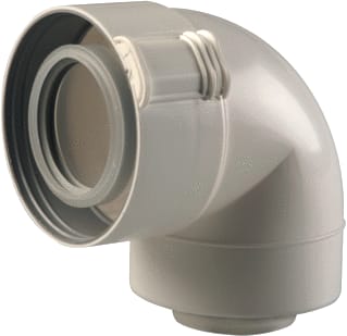 Ubbink - Ubifit Concentr. RGA/LTV hulpstuk 2 aansl. Bocht 87Gr Pp/Ks 60/100 Wt