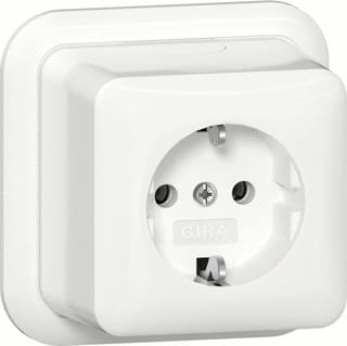 Gira - Opbouw Wandcontactdoos (WCD schakelmat.) Schuko+K/P Opb 1-V