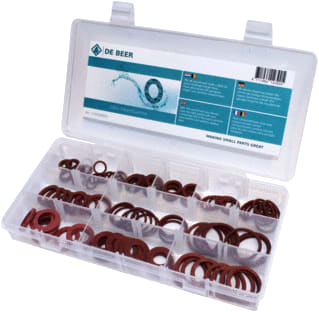 De Beer - Assortimentsdoos sanit. afdichtmat. Doos 120 Fiber Ringen