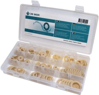 De Beer - Assortimentsdoos sanit. afdichtmat. 60 Schijven 60 Tpe Ringen