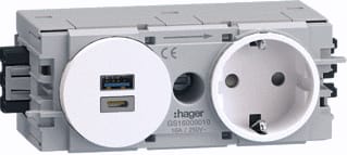 Hager - Tehalit Ecoline Wandcontactdoos (WCD schakelmat.) ecoline cont.ds wago c wi