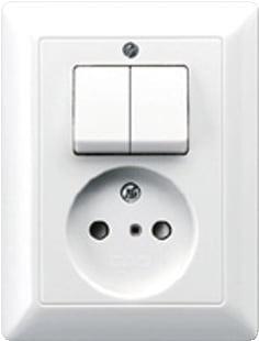 Jung - AS500 Combinatie schakelaar/wcd Comb Serie/Wcd Z/A Wit As