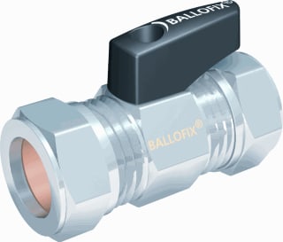 Broen - Ballofix B3856 Kogelafsluiter Kogkr 22Kn+Hend Zw Chr