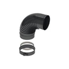 DRU - RVS 150/100 Concentr. RGA/LTV hulpstuk 2 aansl. Bocht 90Grrvs150/100 Gerib
