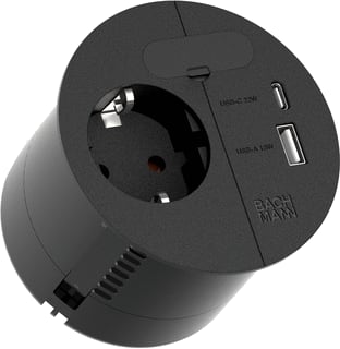 Bachmann - Contactdooscombinatie Loop In Charge 1X230V Zw