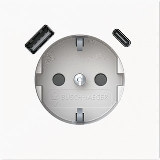 ABB Busch-Jaeger - Wandcontactdoos (WCD schakelmat.) Wcd Ra + 1Xusb-A + 1Xusb-C