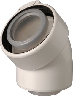 Ubbink - Concentr. RGA/LTV hulpstuk 2 aansl. rlx pp bocht 45gr. 60/100