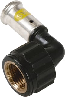 Henco - 6PKG Gas Fitting met 2 aansluitingen Gas P.Knie Bi 20X1/2