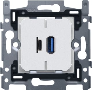Niko - Wandcontactdoos (WCD schakelmat.) Wcd Dub Usb A/C Sok 60X71
