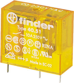 Finder - 40 Schakelrelais Relais 40.51 1W10A 24Dc
