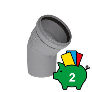 Burgerhout - PP Enkelw. rookgashulpstuk 2 aansl. Bocht 100 43-45'