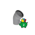 Burgerhout - PP Enkelw. rookgashulpstuk 2 aansl. Bocht 100 43-45'