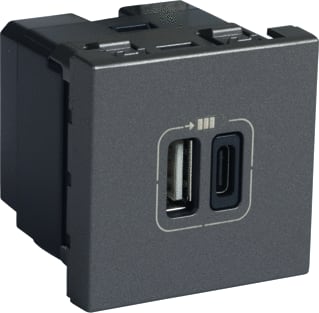 Legrand - Mosaic USB-voeding Usblader A+C Alu