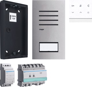 Hager - Elcom Deurintercom-set deurcomm. audio 1dl opbw