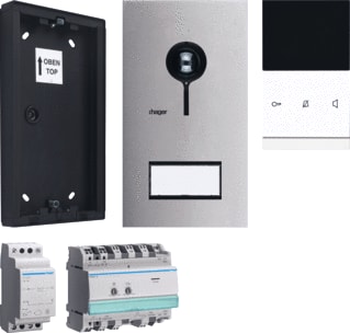 Hager - Elcom Deurintercom-set deurcomm. video 1dl opbw