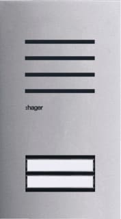 Hager - Elcom Drukknoppaneel deurcommunicatie deurstat. 2knop 2dr