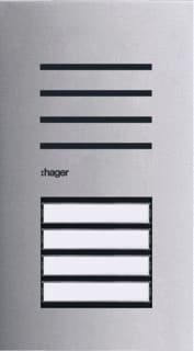 Hager - Elcom Drukknoppaneel deurcommunicatie Deurstat. 4Knop 2Dr