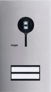 Hager - Elcom Drukknoppaneel deurcommunicatie deurstat. 2knop 2dr