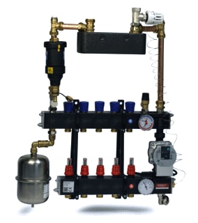 Robot Vloerverwarming - Verdeler voor hydronische circuits wis-set ltvc 6 groep wilo