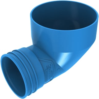 Wavin - Ventiza Bocht ovaal luchtkanaal Eindst90 Bl 125X80 H=50M/M