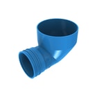 Wavin - Ventiza Bocht ovaal luchtkanaal Eindst90 Bl 125X80 H=50M/M