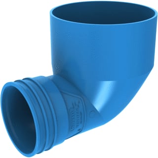 Wavin - Ventiza Bocht ovaal luchtkanaal Eindst90 Bl 125X80 H=70M/M