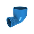 Wavin - Ventiza Bocht ovaal luchtkanaal Eindst90 Bl 125X80 H=70M/M