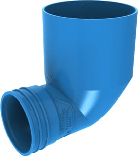 Wavin - Ventiza Bocht ovaal luchtkanaal Eindst90 Bl 125X80 H100M/M