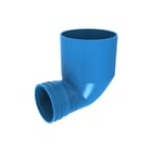 Wavin - Ventiza Bocht ovaal luchtkanaal Eindst90 Bl 125X80 H100M/M