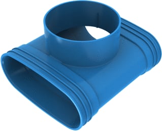 Wavin - Ventiza T en Y-stuk rond luchtkanaal T-Stuk Bl 195X125 H70 3M
