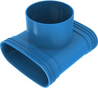 Wavin - Ventiza T en Y-stuk rond luchtkanaal T-Stuk Bl 195X125 H100 3M