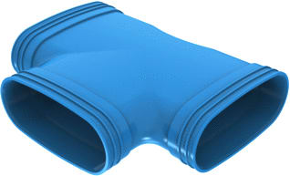 Wavin - Ventiza T en Y-stuk rond luchtkanaal T-Stuk 90 Bl 195X195 3M