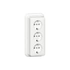 Gira - Opbouw Wandcontactdoos (WCD schakelmat.) 3-V Schuko K/P Opb Z.Wit