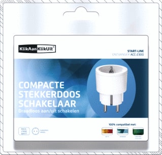 KLIK-AAN-KLIK-UIT - Radiofrequent ontvanger schakelmat. Acc-2300 Stekkerschak