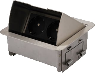 OCS - Mykanos Bureau aansluitunit tafelinbunit 2x230v rvs