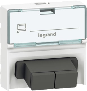 Legrand - Mosaic Datacontactdoos twisted pair Mos Glasv Wcd 2Xsc 2Mod