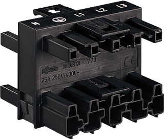 Wago - Winsta Midi 770 Comp. verd. insteekb. gebouwinstal. Verdeler 1M-3F 5P Zw
