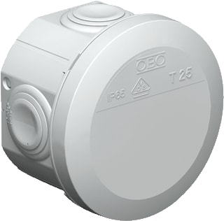 OBO - T-Box 25 Opbouwdoos wand/plafond T-Kabelds T25 Grys