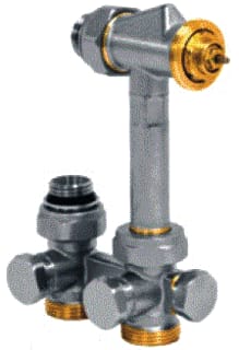 Jaga Konvektco - Kranen Rad.aansl.combi. m kraan+onderblok H-Blok Hoh 50Mm 180° 3/4”