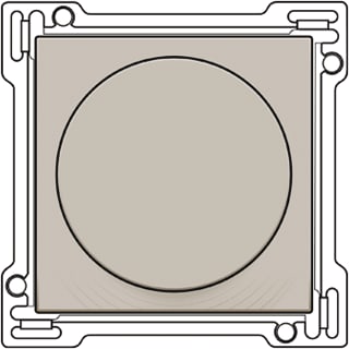 Niko - Pure Bed.element / centr.pl. schakelmat. Knop Dimmer Chmp