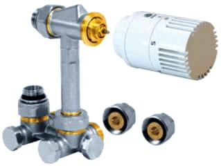 Jaga Konvektco - Kranen Rad.aansl.combi. m kraan+onderblok Colo Set 103 Str 90 ¾Ec