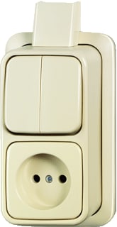 ABB Busch-Jaeger - AP Combinatie schakelaar/wcd Comb Serie 2601/5/2300Apj