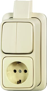 ABB Busch-Jaeger - AP Combinatie schakelaar/wcd Comb Serie 2601/5/2300Eapj