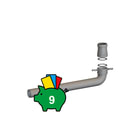 Burgerhout - MiniFlex Enkelw. rookgashulpstuk 2 aansl. Bocht Verlengd 90Gr 60