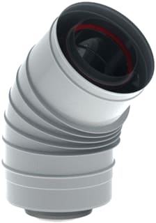 Burgerhout - Concentr. RGA/LTV hulpstuk 2 aansl. rvs bocht80/125wt pl 45gr