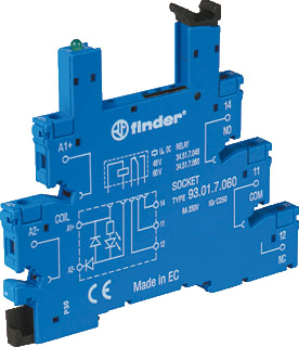 Finder - 93 Relaisvoet Relvoet+Led 94-01 6/24Dc