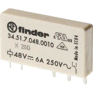 Finder - 34 Schakelrelais Printrel 1W/6A/24Vdc