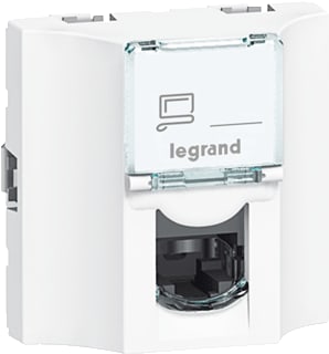 Legrand - Mosaic Datacontactdoos twisted pair mos ftp 5e 1v 2mod wit